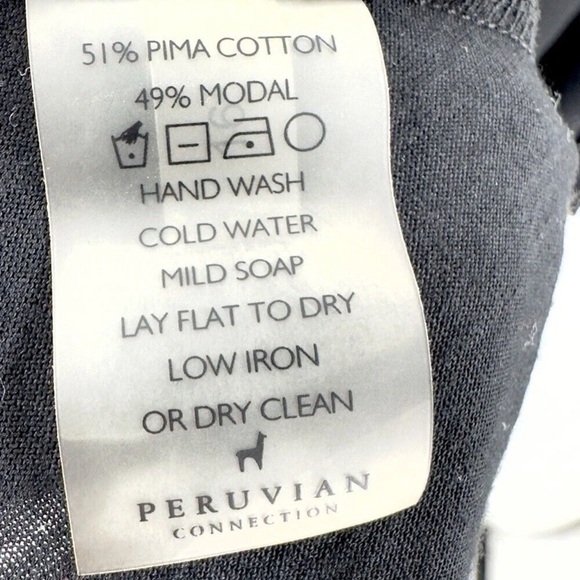Peruvian Connection Asymmetric Top Womens M Black Pima Cotton Modal Stretch - Picture 5 of 9